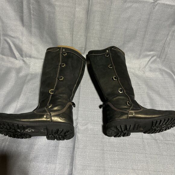 Women’s Timberland Boots Size US size 8 Knee High Ring Details Leather Gold - Picture 13 of 16